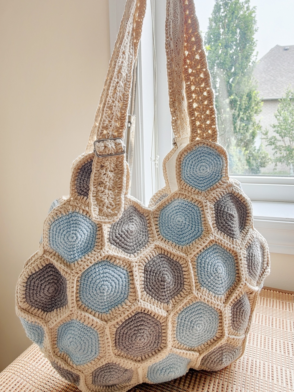 Handmade Crochet Shoulder Bag, Boho Purse - Picture 4 of 12